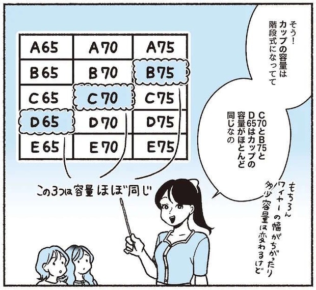 知ってると便利な「姉妹サイズ」。 D65、B75、C70はカップ容量がほぼ同じ!/悪いのはスタイルじゃなくて下着でした
