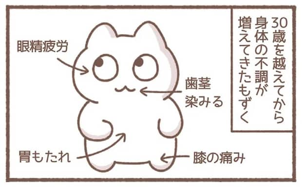 眼精疲労やひざの痛み...体の不調が増えたアラサー女子。将来を考えてやったことは/毎日がんばっていきる、えらい