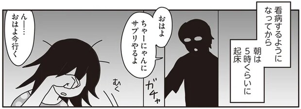朝5時からガンの愛猫の看病。よだれ対策に手作りのカラーを作り.../世界一幸せな飼い主にしてくれた猫
