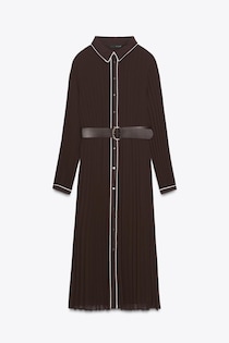 「ブラウン合わせるの難しそう、、」→【ZARA】の「ベルト付きワンピ」で簡単サマ見え！