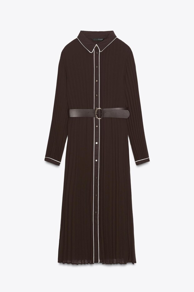 「ブラウン合わせるの難しそう、、」→【ZARA】の「ベルト付きワンピ」で簡単サマ見え！