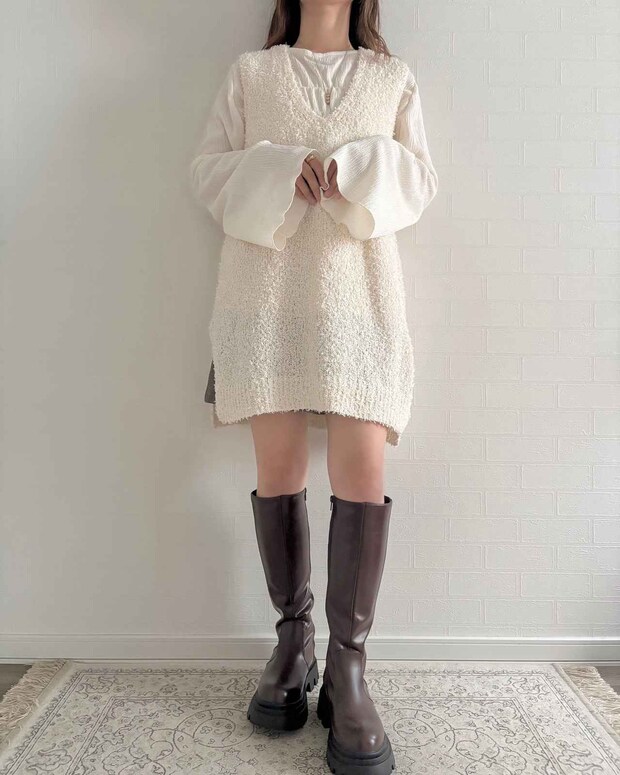 ガバッと着るだけ → 体型カバー！【しまむら】大人のスタメン候補♡「高見えベスト」