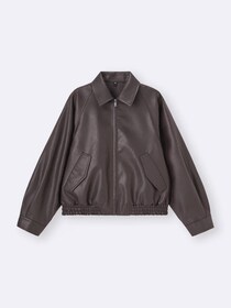 その高見え服、【GU】なのッ！？ 40・50代に似合う♡「レザー風ジャケット」