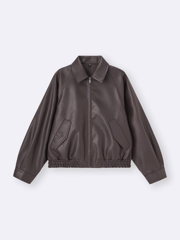 その高見え服、【GU】なのッ!? 40・50代に似合う♡「レザー風ジャケット」