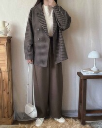 それドコの！？→ 実は 【しまむら】なんです！ 大人の高見え♡「チェック柄ジャケット」