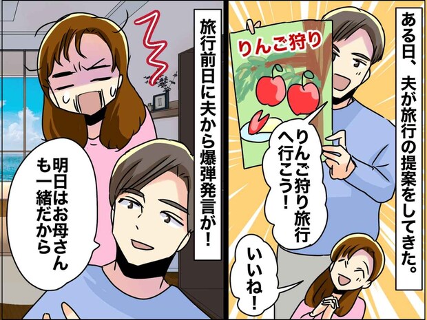 夫「一緒に旅行に行こう」でも前日「お母さんも一緒だから」まるで騙し討ちじゃない！ そこで妻は