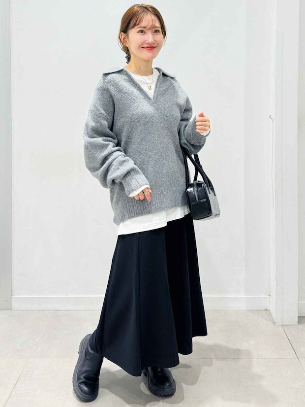 【GUの黒スカート】が使い勝手抜群! 大人はこう着回す♡「モノトーンコーデ」