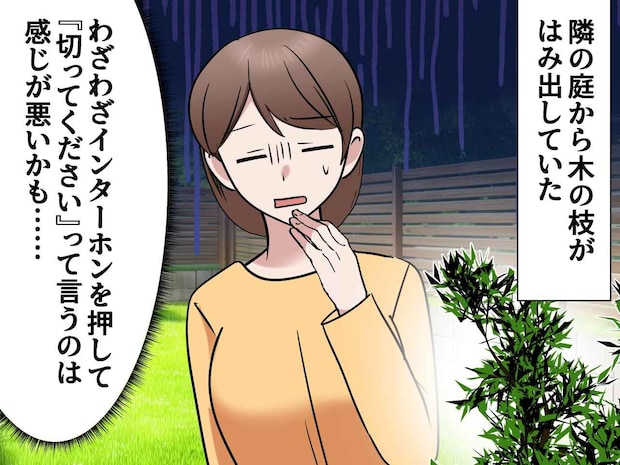 「うっ、言いづらい」隣家からはみ出した枝が気になる、、「じゃあ」まさかの近所のおじいさんが解決!?