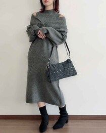 【しまむらのグレー】が着回し力100点！ 大人の高見え♡「セットワンピ」