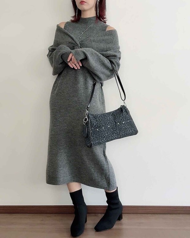 【しまむらのグレー】が着回し力100点！ 大人の高見え♡「セットワンピ」