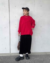 この冬は『赤』がバズる予感！【しまむら】まるっと真似したい「スウェット着回しコーデ」