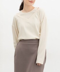 1枚で『レイヤードコーデ』完成！【ハニーズ】40・50代におすすめ♡「重ね着風トップス」