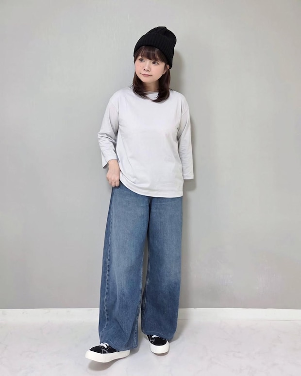 「グレーも追加で購入！」【無印良品】驚異の990円！「7分袖Tシャツ」