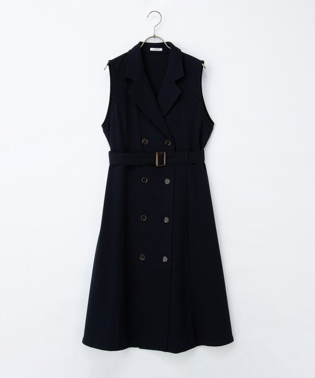 2WAYで着回し力100点!【ハニーズ】細見え叶う♡「上品ジレワンピ」