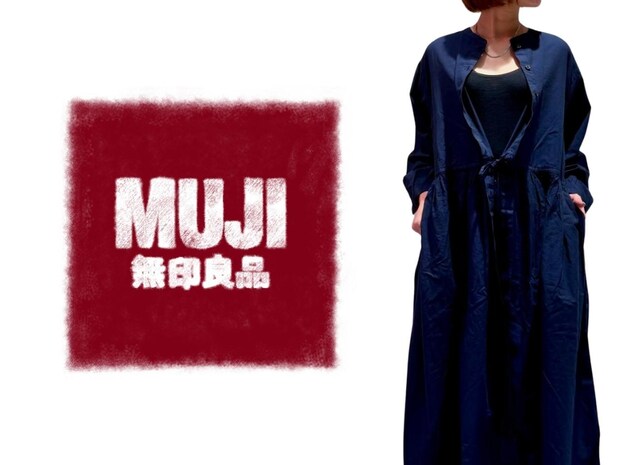 【無印良品のネイビー】が大人にドンピシャ！ 1枚で即サマ見え♡「秋っぽワンピ」