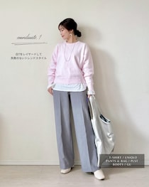 【ユニクロのピンク】が甘すぎずちょうどいい！ 40代ママも愛用♡「優秀ニット」