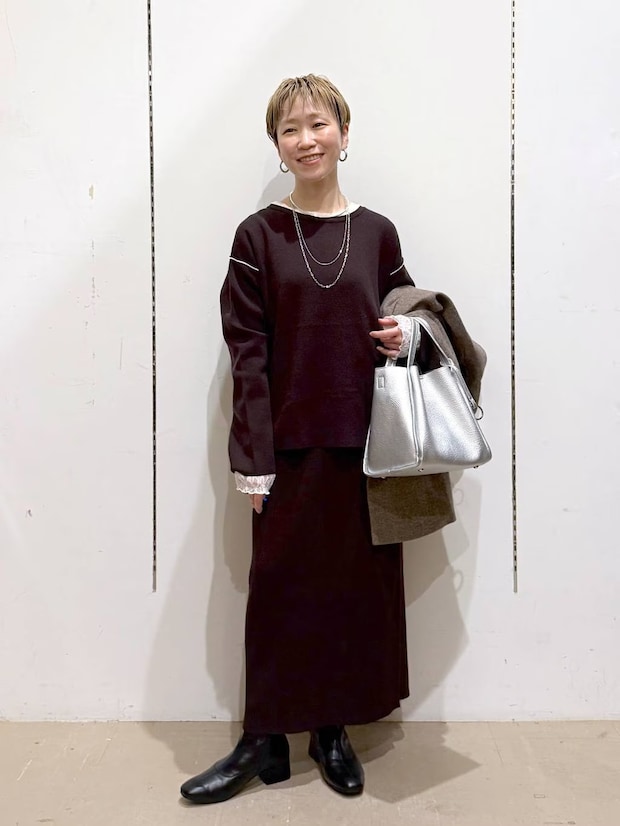 黒より断然“ブラウン”かも!【グローバルワーク】40・50代の時短コーデに♡「上品セットアップ」