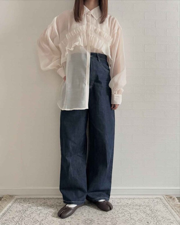 【しまむら】にこんなの売ってたなんて、、! 高見えすんごい♡「フリルシャツ」
