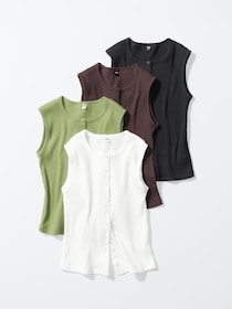 色違いで欲しくなる！【ユニクロ】重ねても1枚でも可愛い♡「ノースリセーター」