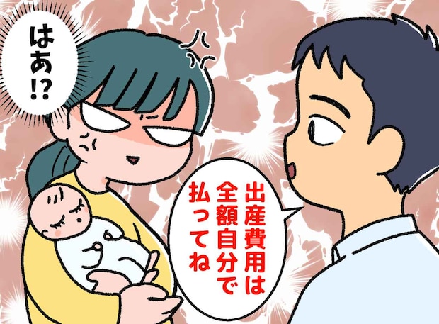 「君が産んだんだから」まさかの出産費用の全額請求！？【個人の出費】と捉える冷徹夫に、ブチ切れ！