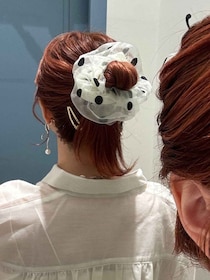 コレだけでヘアアレ完了！【ローリーズファーム】大人が似合う♡「ドット柄ヘアアクセ」