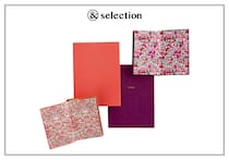 〈スマイソン〉と〈リバティ〉のコラボレーション第1弾には、花柄がアクセントのノート＆ダイアリーを。