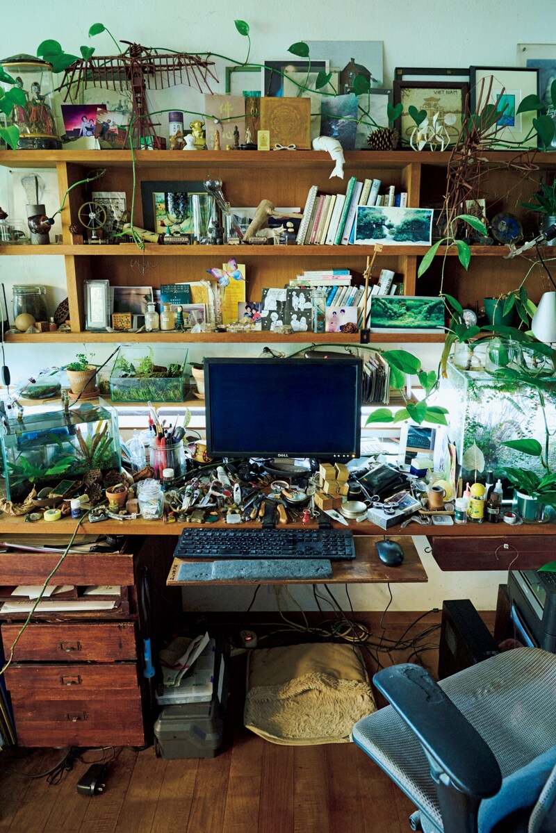 熱帯雨林のような空間に。植物に囲まれた、作家・市川拓司さんの書斎。