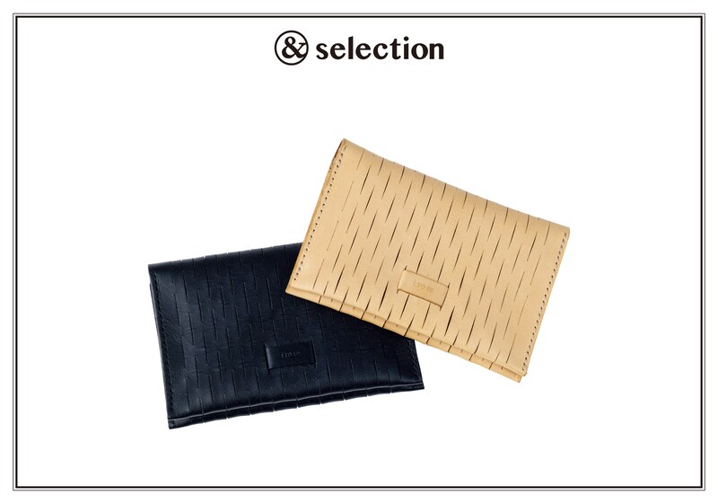 緩衝材のデザインをヒントにした、〈イロセ〉のカードケース。