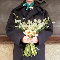 白とオレンジのコントラストが印象的な水仙、ヨハンストラウス。