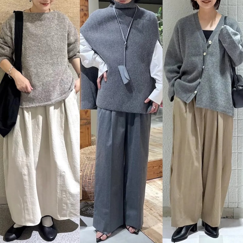 シンプルな「グレーニット」で垢抜けるには?大人の秋冬ニット正解コーデ