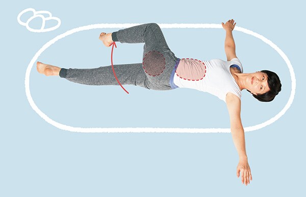 寝ながら腰ひねり