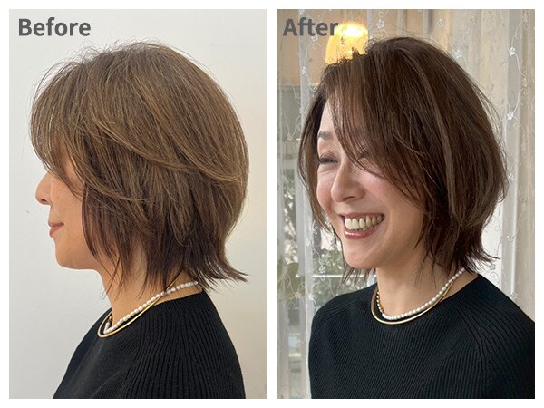 【スタイル2】フェイスラインも美しく！若見えボブスタイル