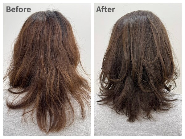 【スタイル3】小顔効果も！ツヤ感のあるフェミニン ミディアムスタイル