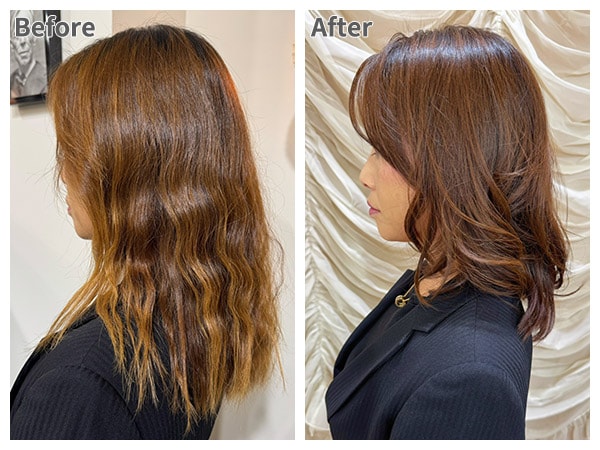 【スタイル4】ダメージヘアをカバー！うるツヤふんわり巻髪スタイル