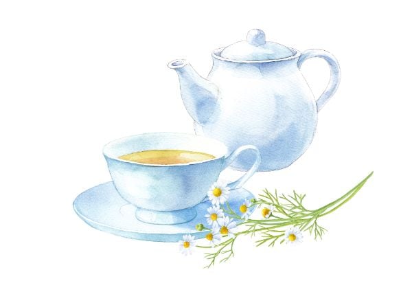 温かい飲み物を飲む