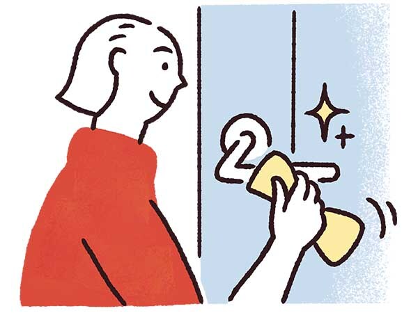 消毒は、よく触れるところを1日1回でOK