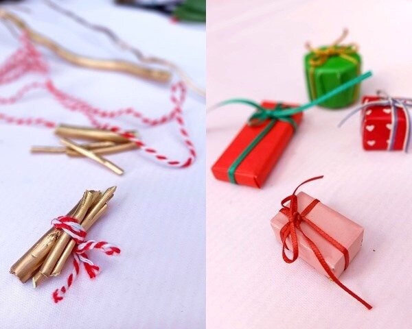 毛糸、リボン、箱