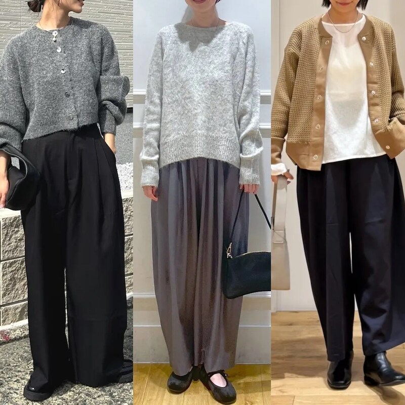 着痩せしたい…体型カバーもおしゃれ見えも叶うアイテムは？50代こそ「ワイドパンツ」！