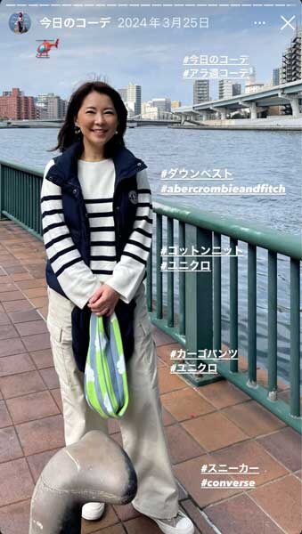 ユニクロの白アイテムで楽しむ大人マリン