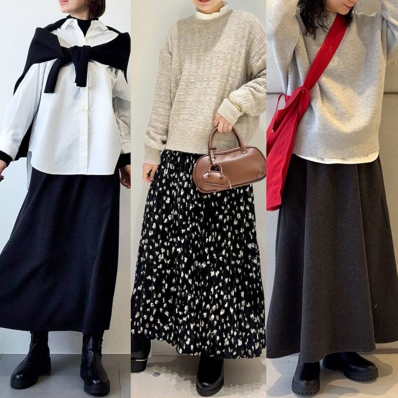 下半身がほっそり見え！50代の「ロングスカート」着痩せコーデの正解とは