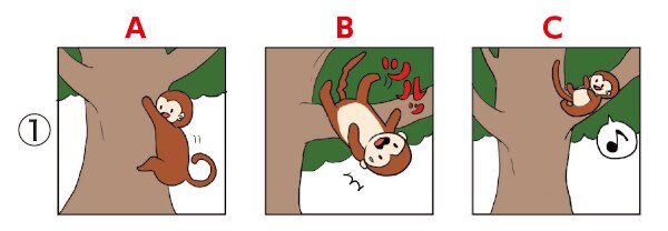 大人の脳トレドリル：ことわざイラスト並び替え問題1