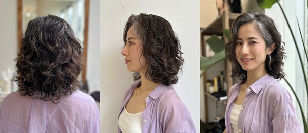 白髪の束感がハイライトに！くせ毛生かしの究極「シャグカット」