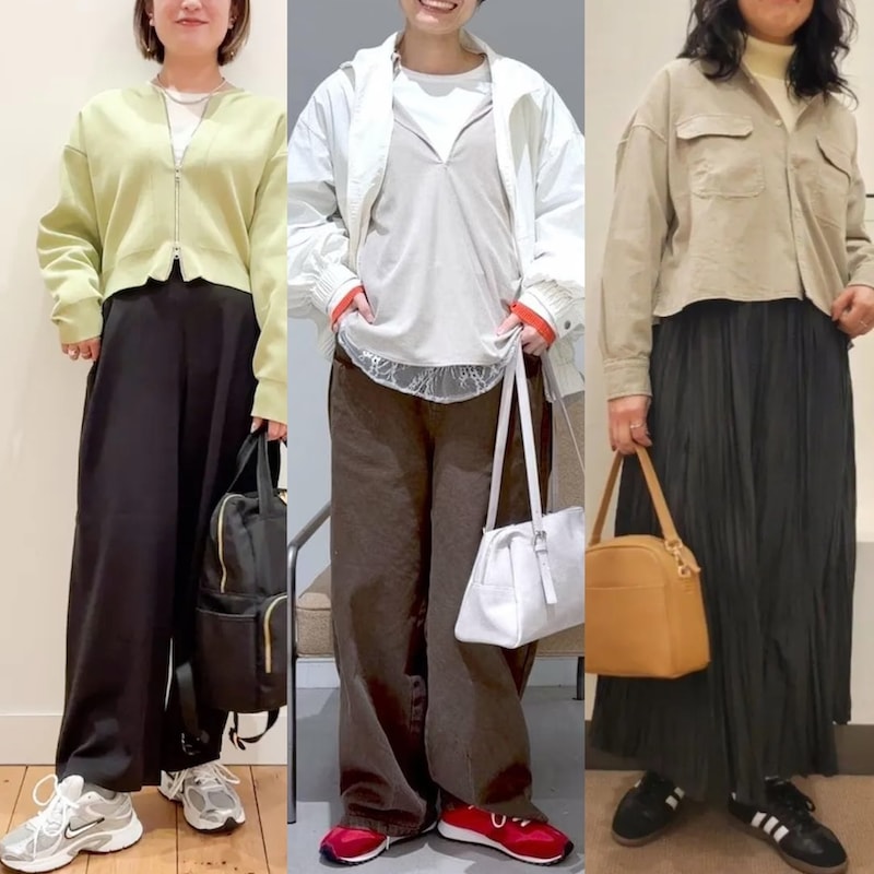 3月の旅行やお花見に！50代の脚がすらっと見える「大人のスニーカー」コーデ