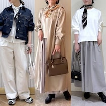「首元の老け見え」をカバー！マフラーから“スカーフ”へ替えて春コーデ