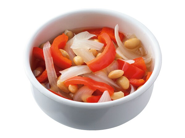 【パプリカと豆のピクルス】レンジで調理！大豆入りでたんぱく質がとれるアレンジ例。
