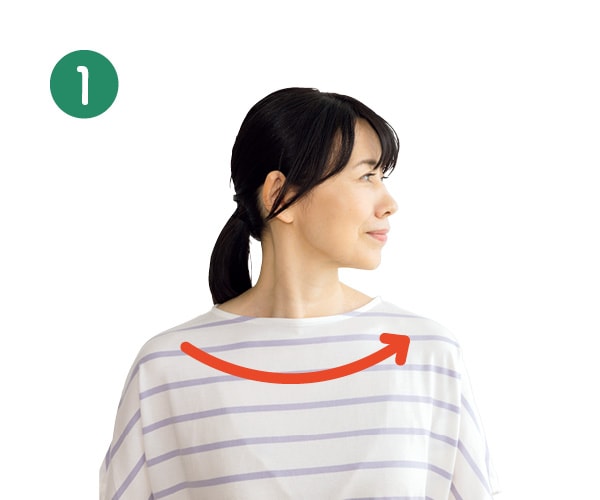 首をゆっくり伸ばす・ほぐす