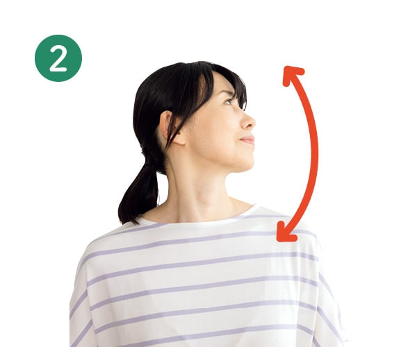 首をゆっくり伸ばす・ほぐす