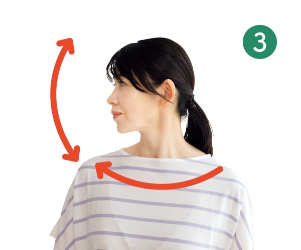 首をゆっくり伸ばす・ほぐす