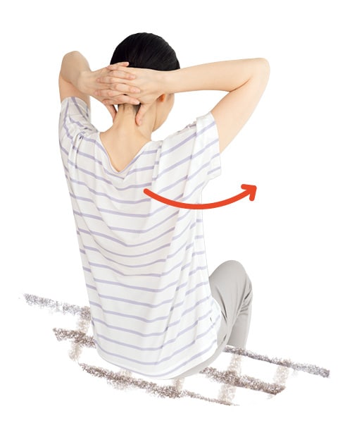 首の後ろをやさしくプッシュ