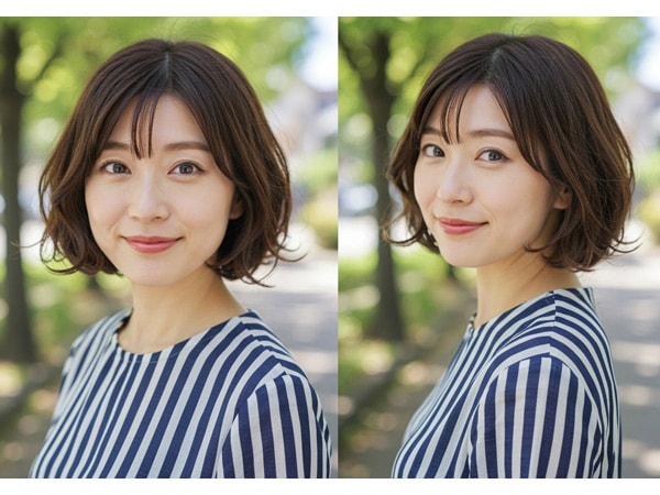 【面長ショート2】大人っぽい!ひし形ショートボブ